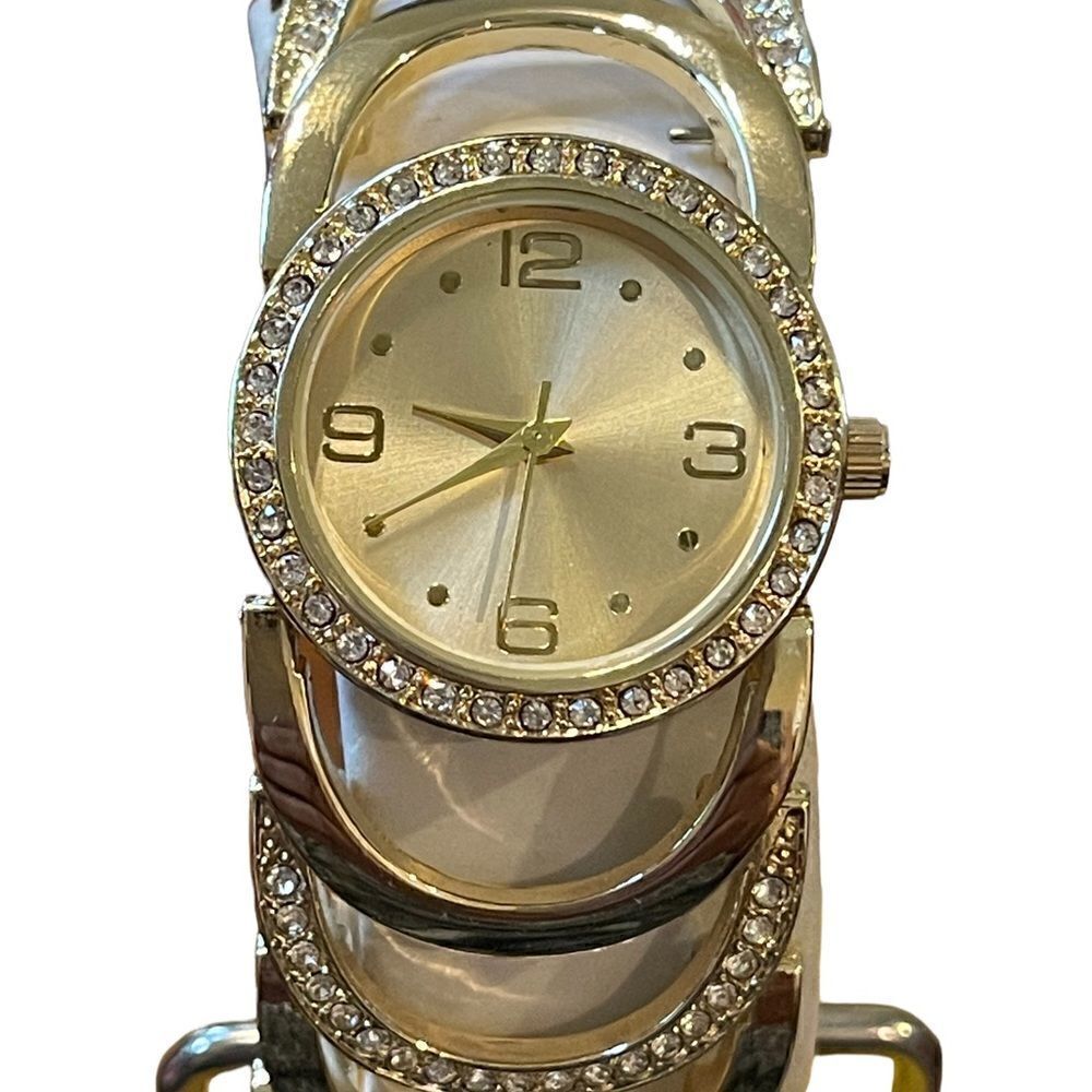 Charter Club gold tone crystal bracelet watch